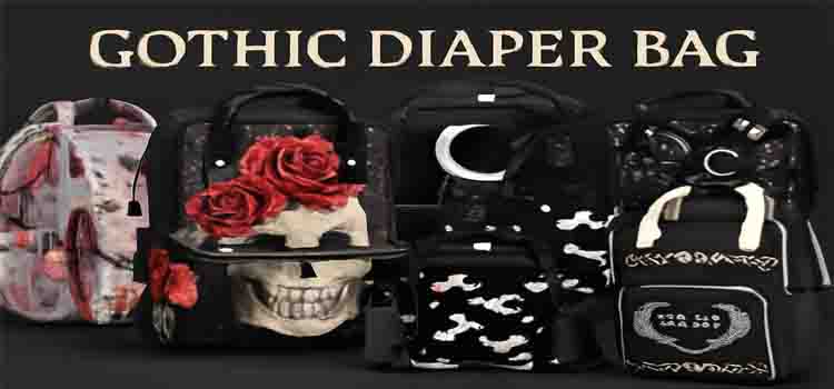 Stylish and unique Gothic diaper bag for parents seeking fashionable baby gear