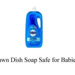 Gentle baby-safe dish soap alternatives placed next to a bottle of Dawn